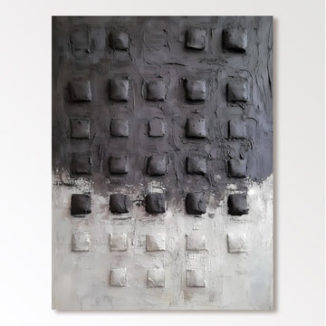 Abstract Painting "Cuadrados Grisáceos”