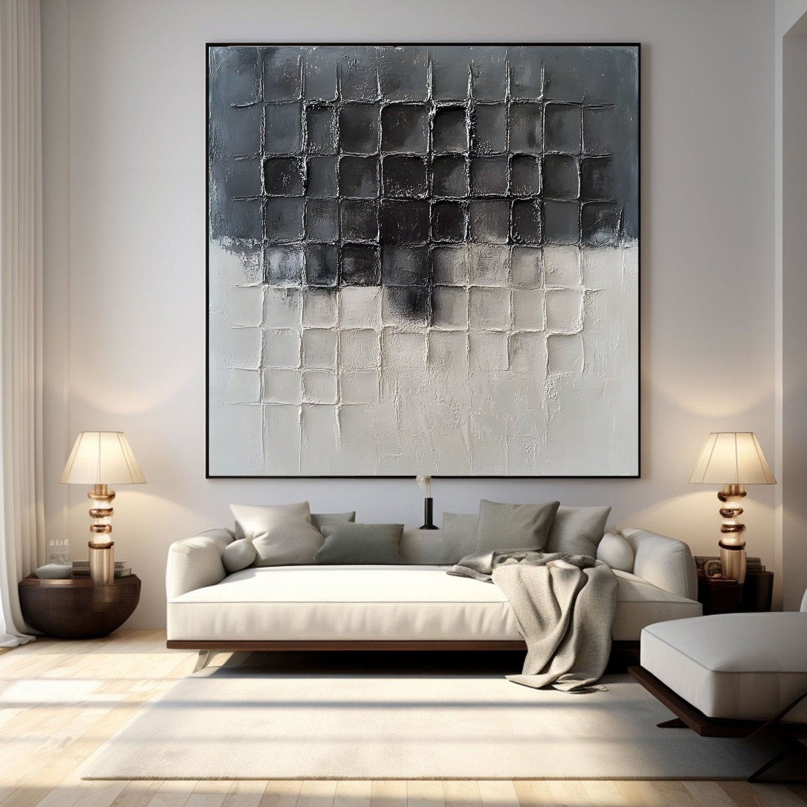 Abstract Painting "Mörker och Ljus”