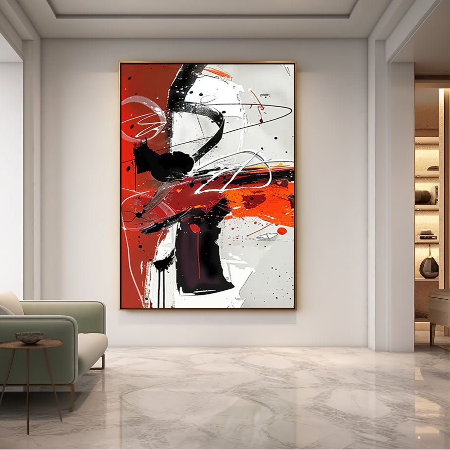 Abstract Painting "Éclat Rouge"