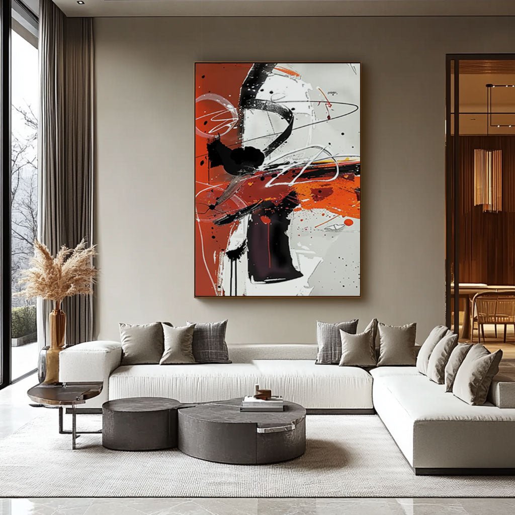 Abstract Painting "Éclat Rouge"