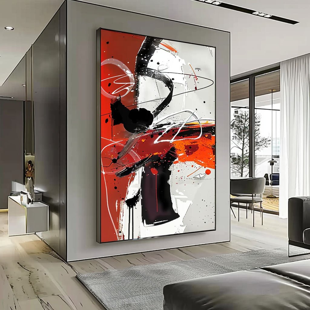 Abstract Painting "Éclat Rouge"