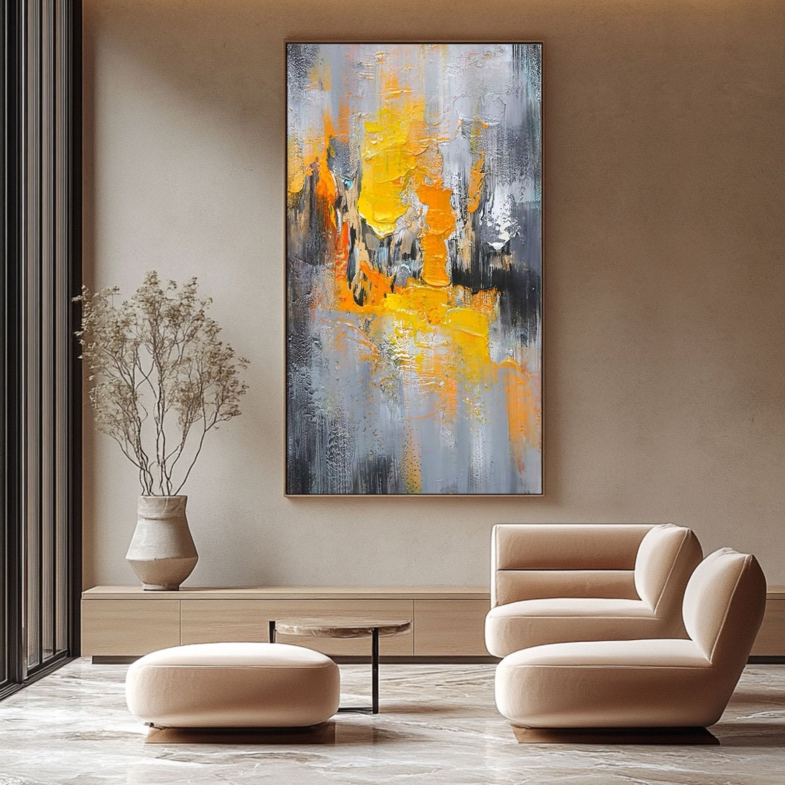 Abstract Painting "��l��mentaire"