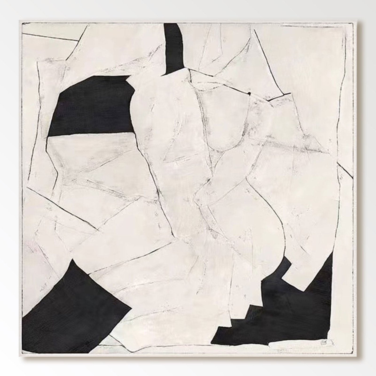 Abstract Painting "Embrace in Monochrome"