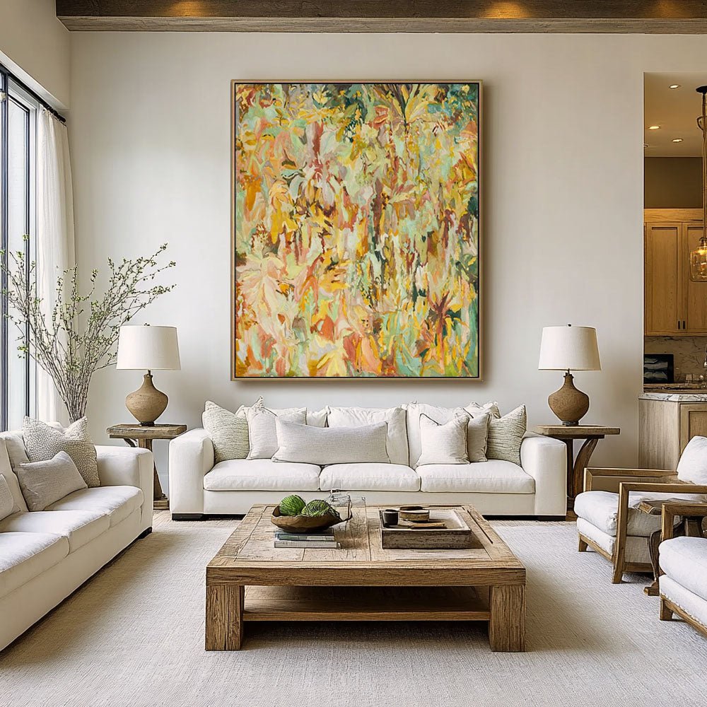 Abstract  Painting "Forêt Dorée"