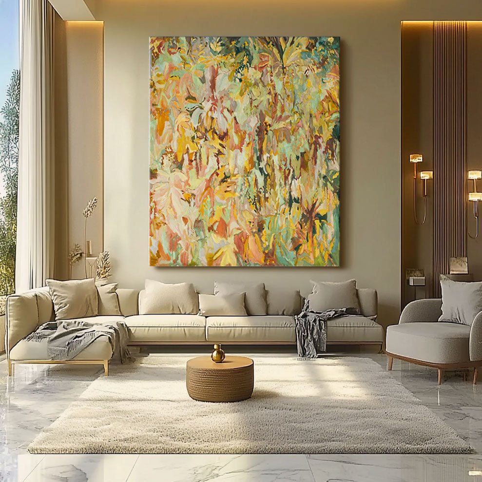 Abstract  Painting "Forêt Dorée"