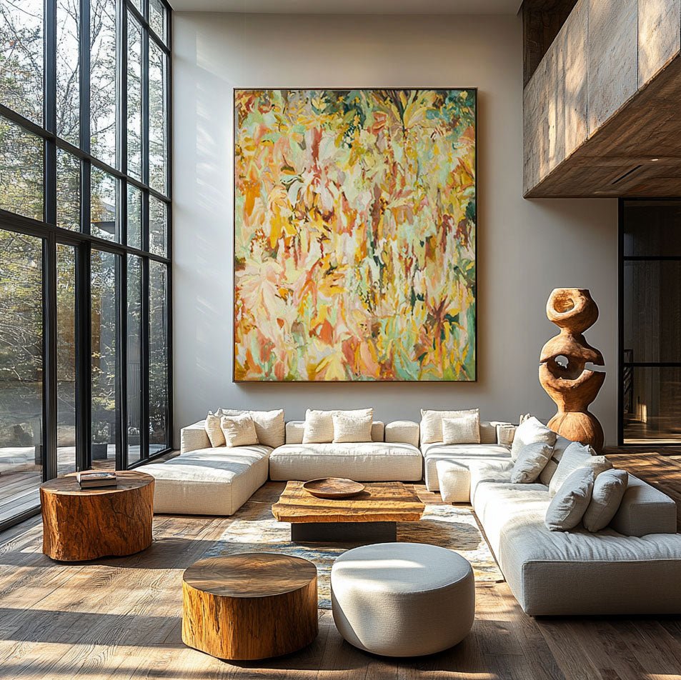 Abstract  Painting "Forêt Dorée"