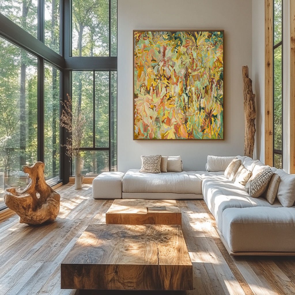 Abstract  Painting "Forêt Dorée"