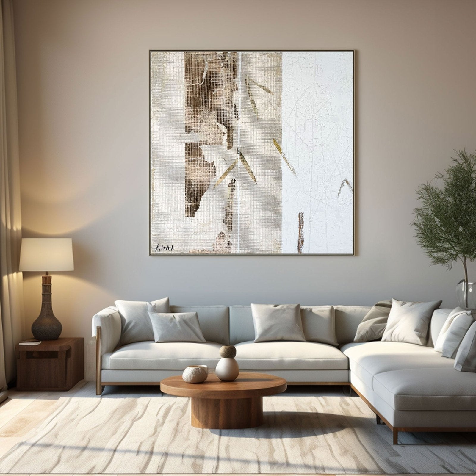 Abstract Painting "Fragmenty Bambu”