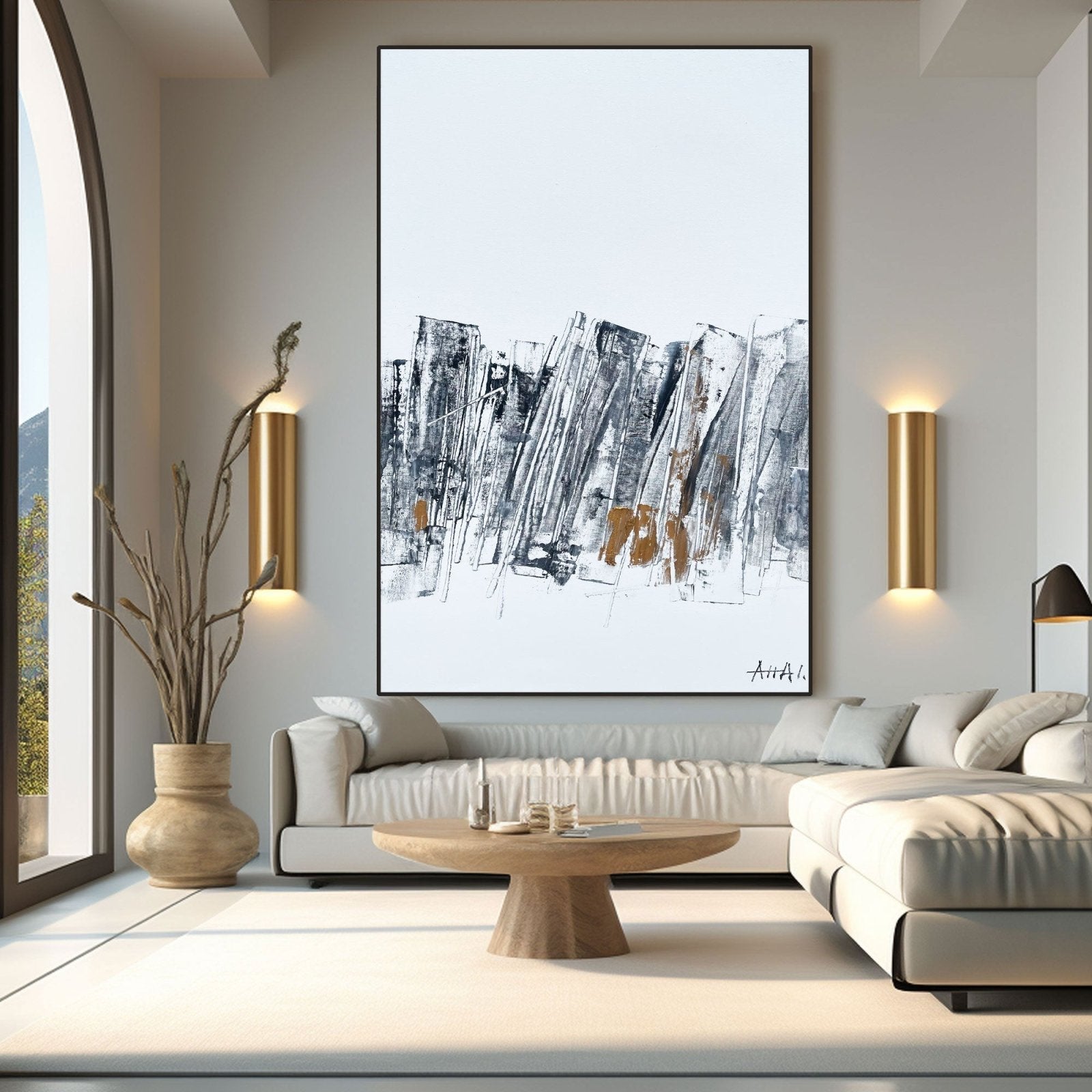 Abstract Painting "Fragmenty Miasta”