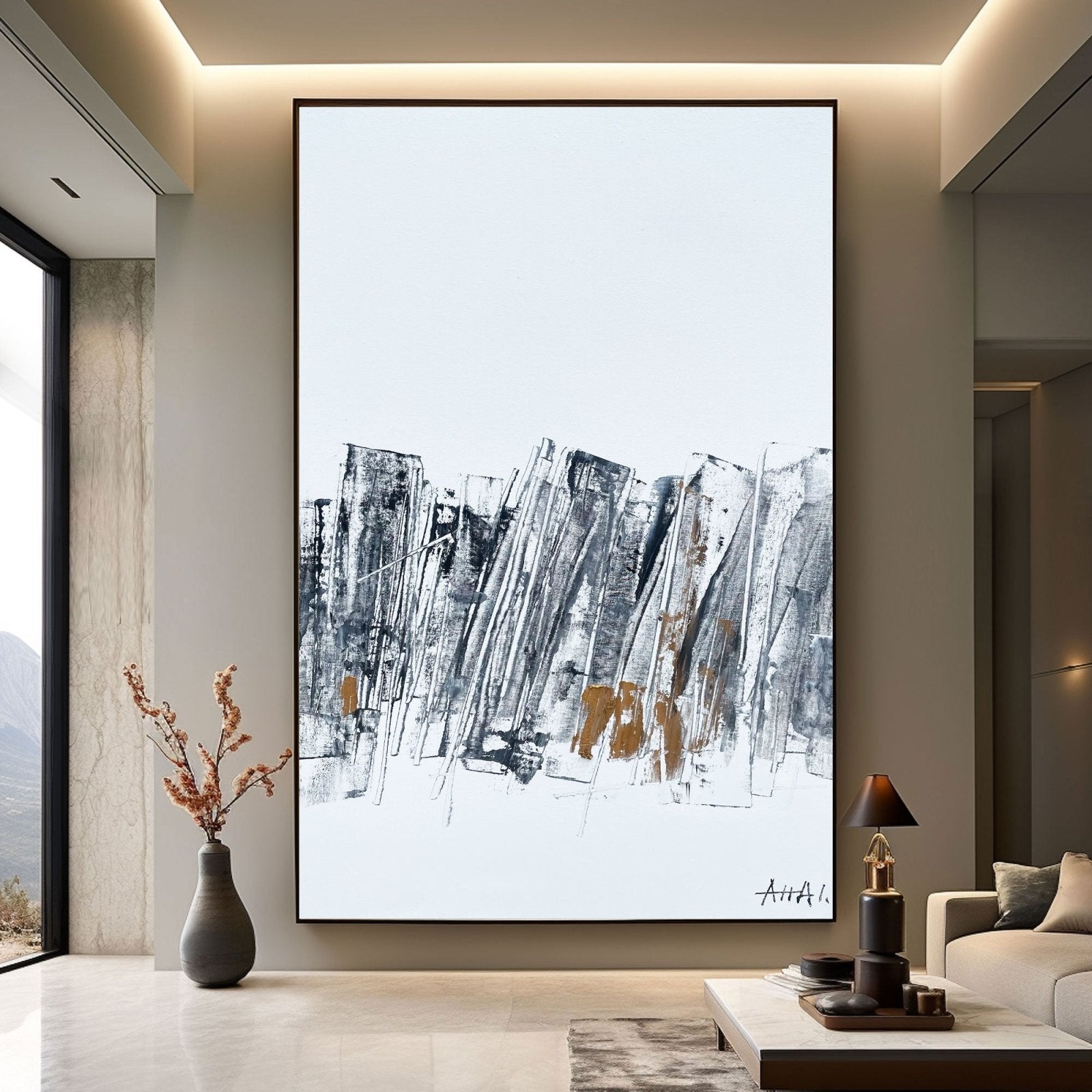 Abstract Painting "Fragmenty Miasta”