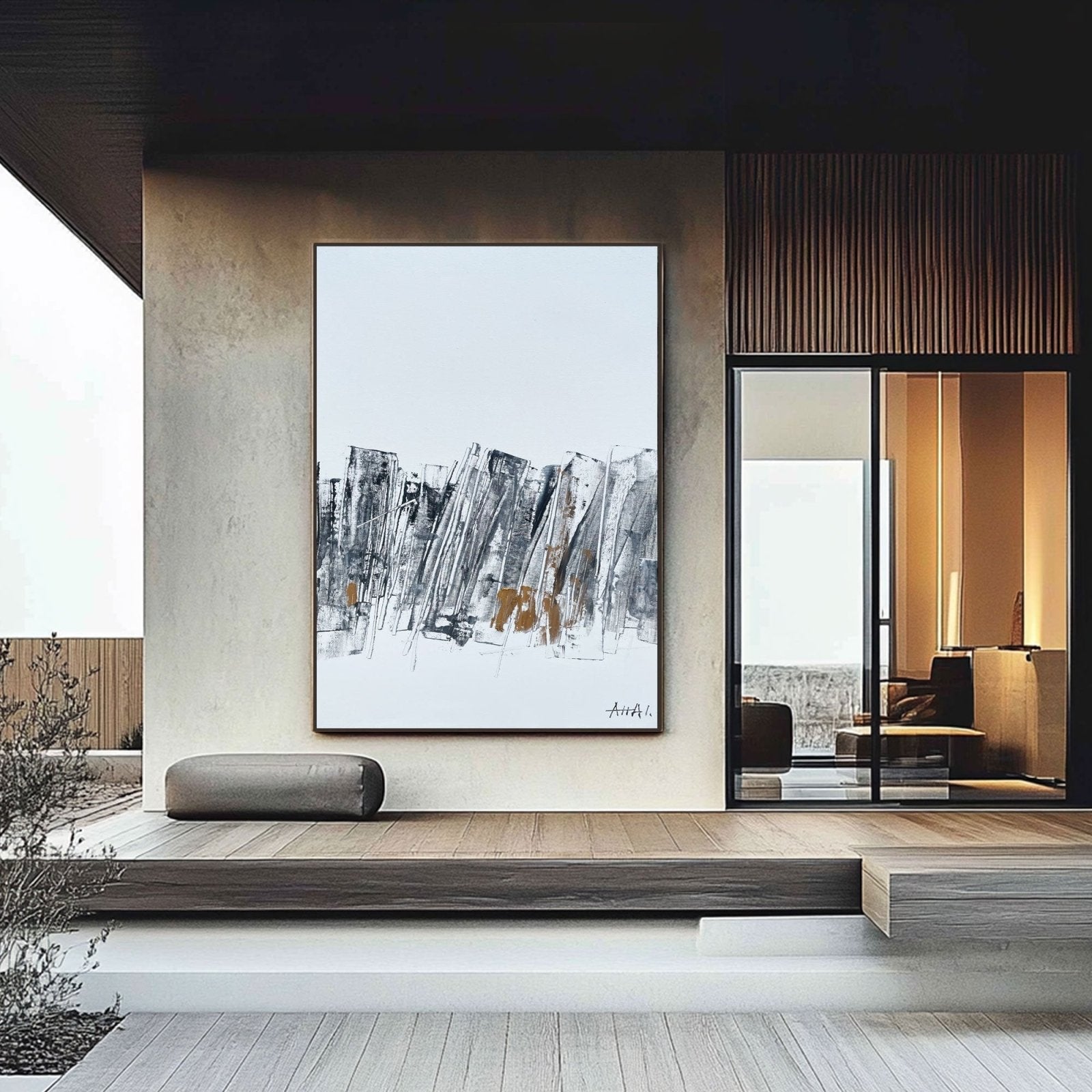 Abstract Painting "Fragmenty Miasta”