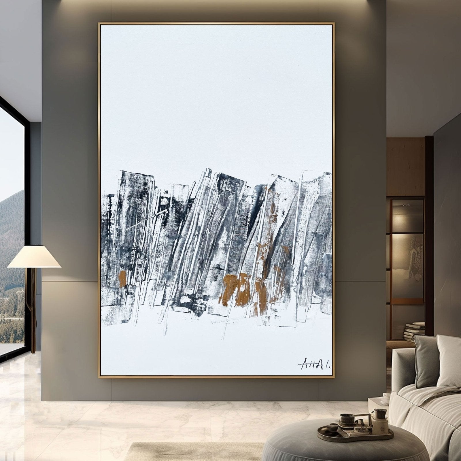 Abstract Painting "Fragmenty Miasta”