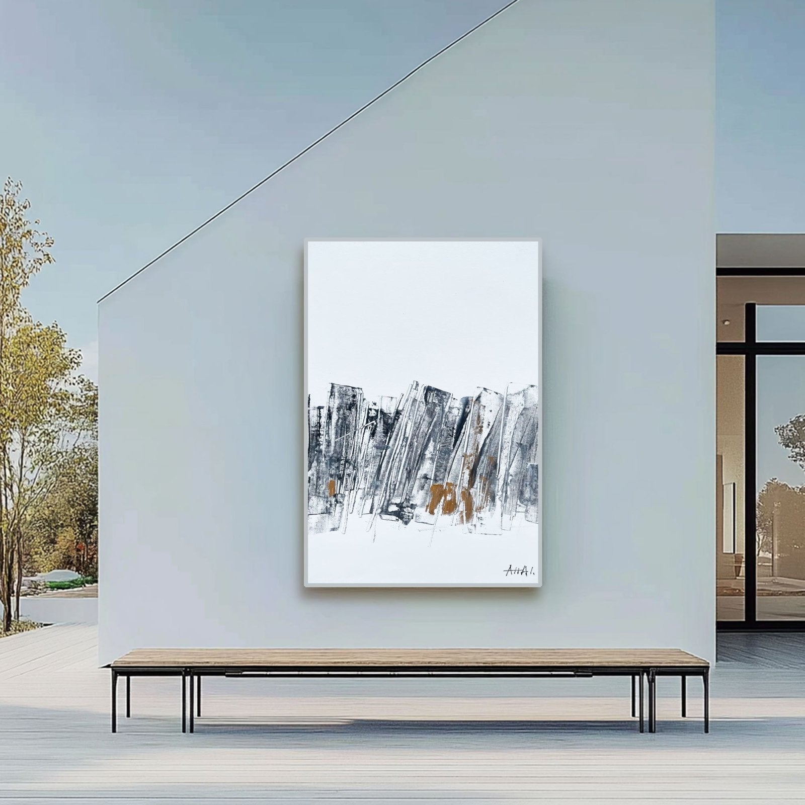 Abstract Painting "Fragmenty Miasta”