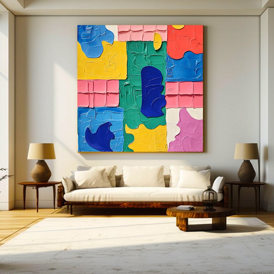 Abstrakt maleri "Fusión de Colores"