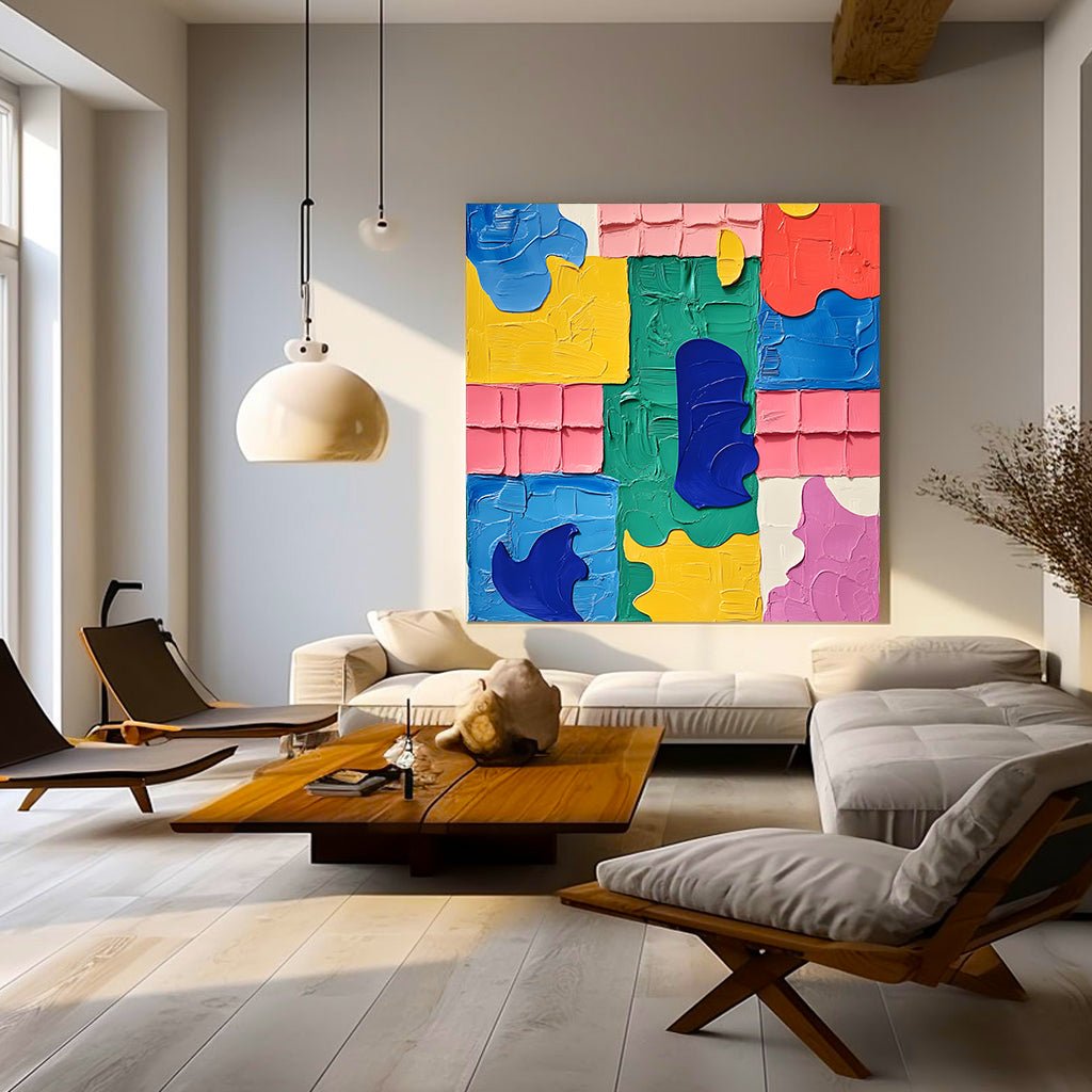 Abstrakt maleri "Fusión de Colores"