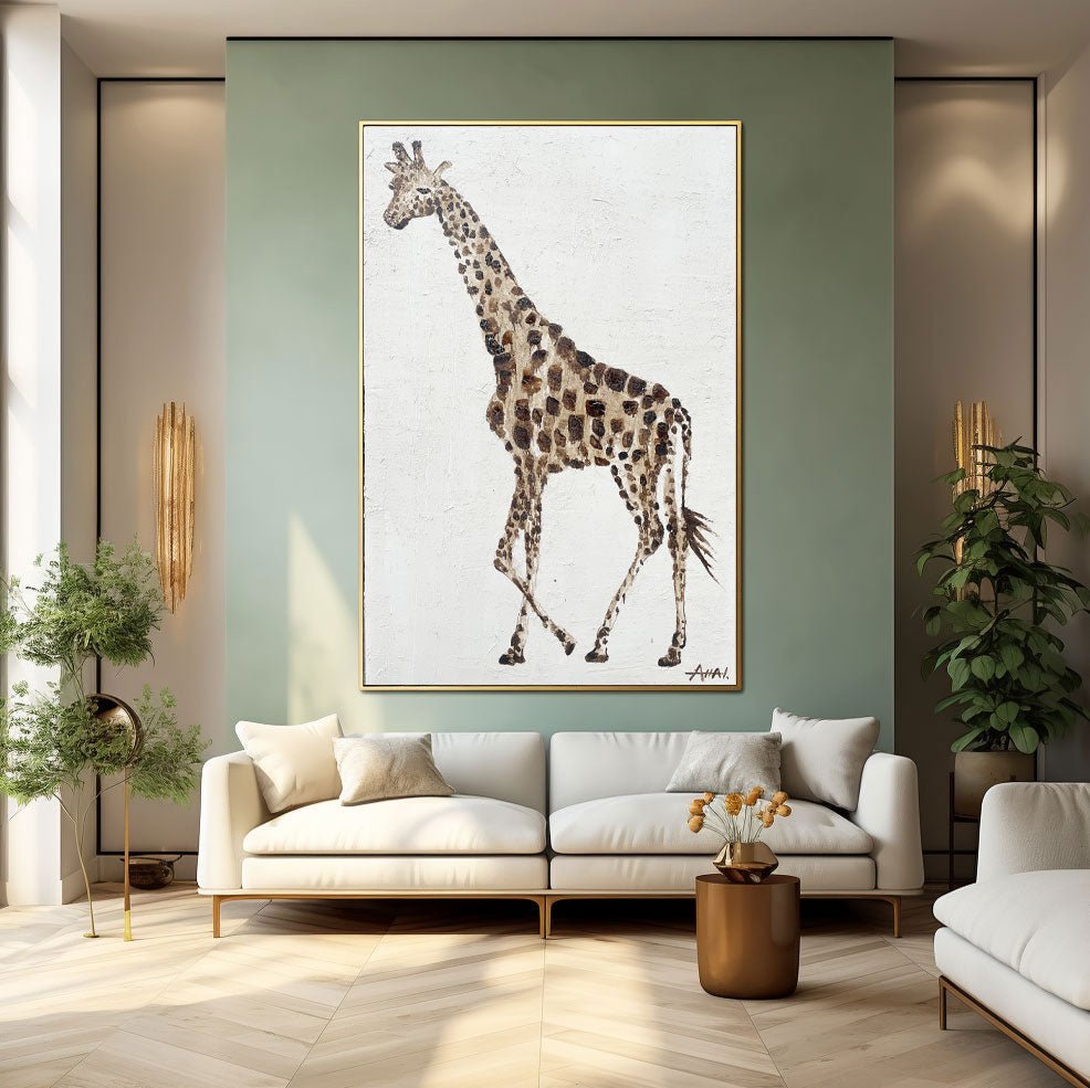 Abstrakt maleri "Giraffens Promenad"