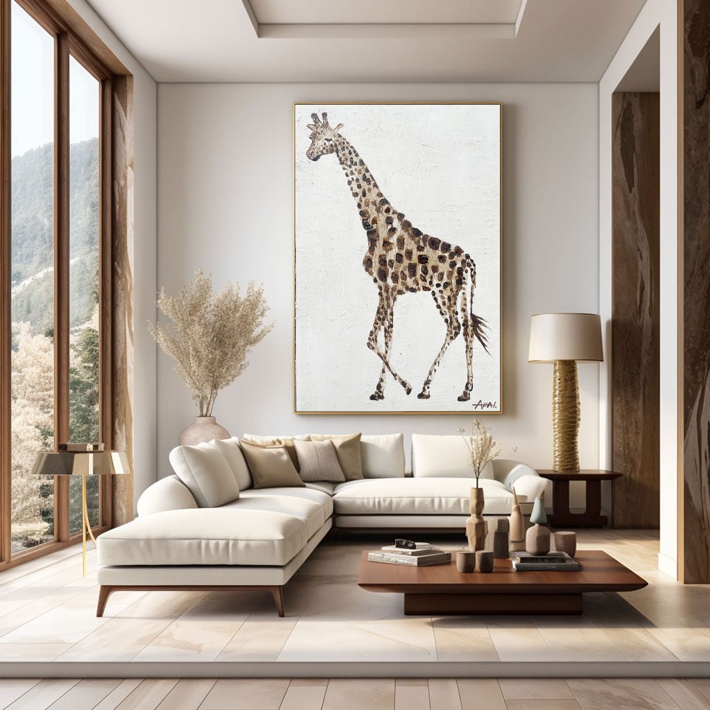 Abstrakt maleri "Giraffens Promenad"