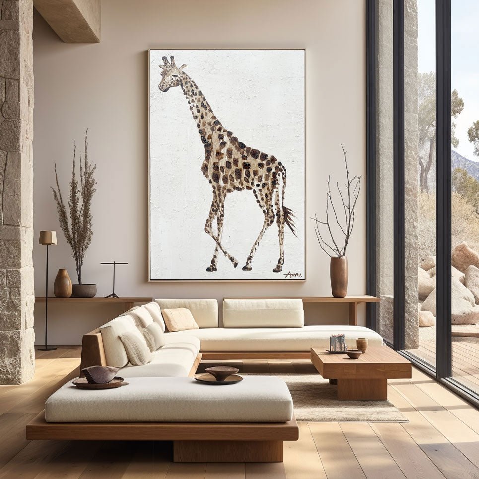 Abstrakt maleri "Giraffens Promenad"