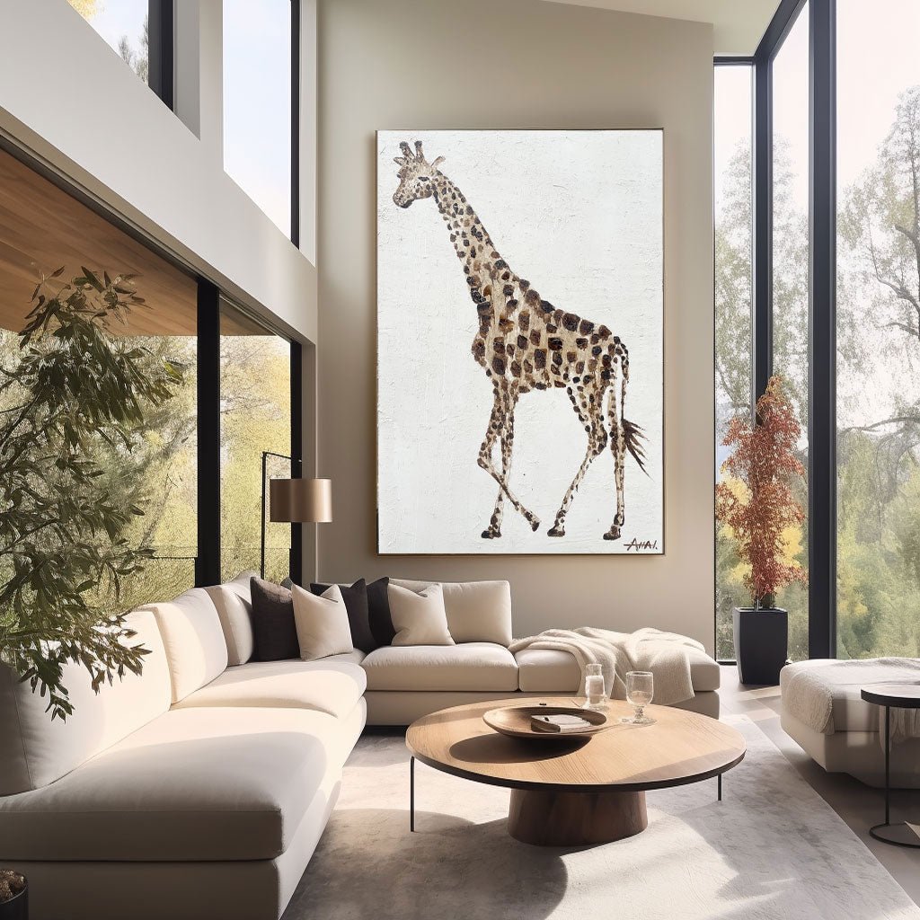 Abstrakt maleri "Giraffens Promenad"