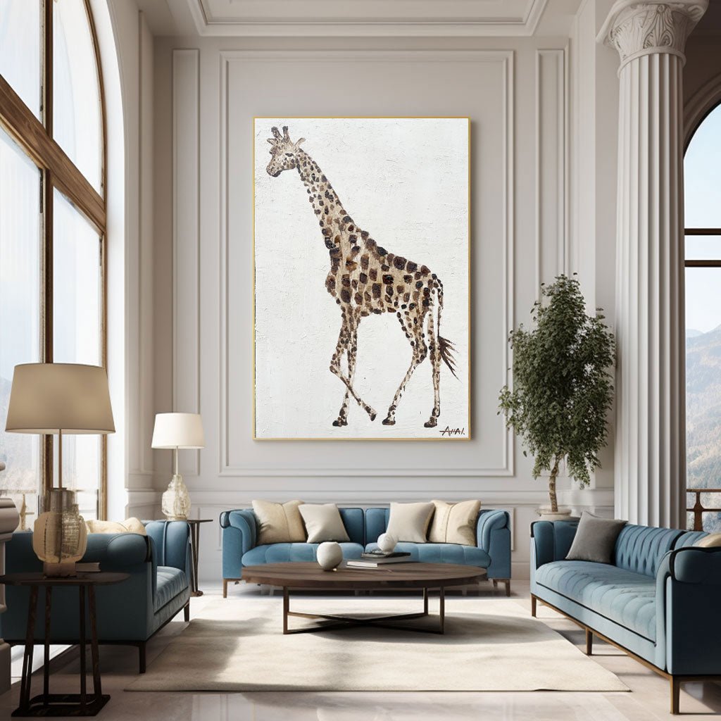 Abstrakt maleri "Giraffens Promenad"