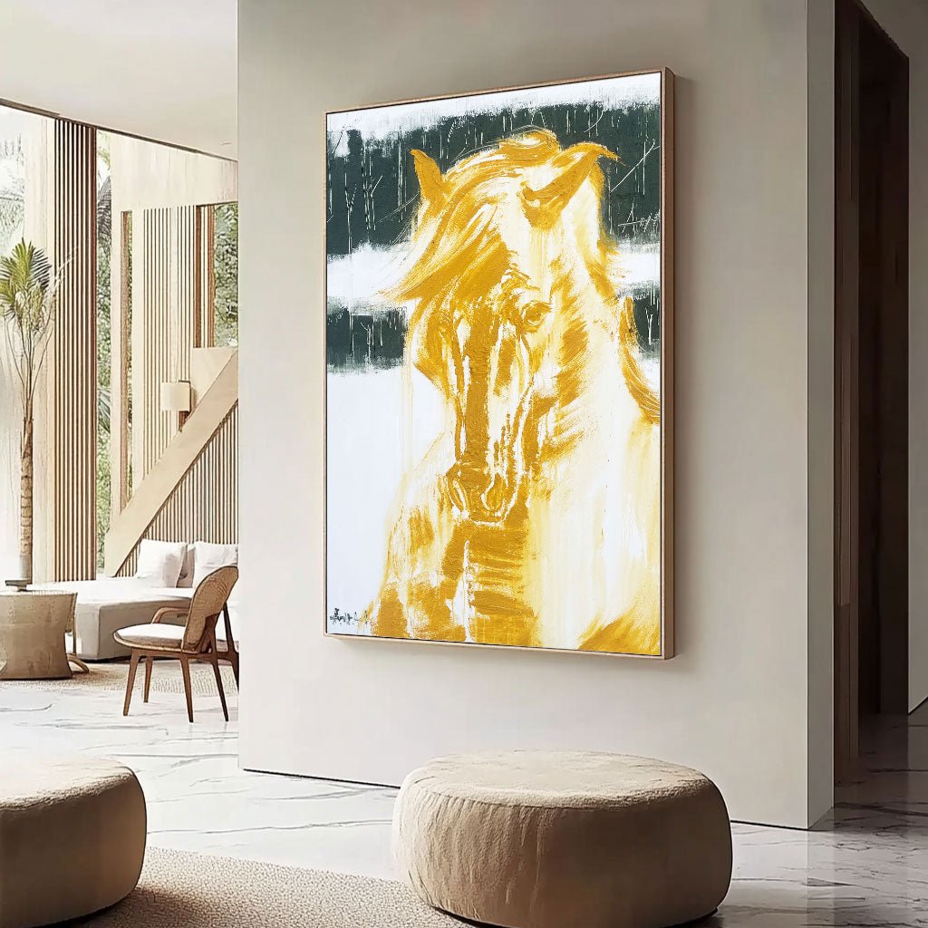 Abstract Painting "Guldet i Frihet”