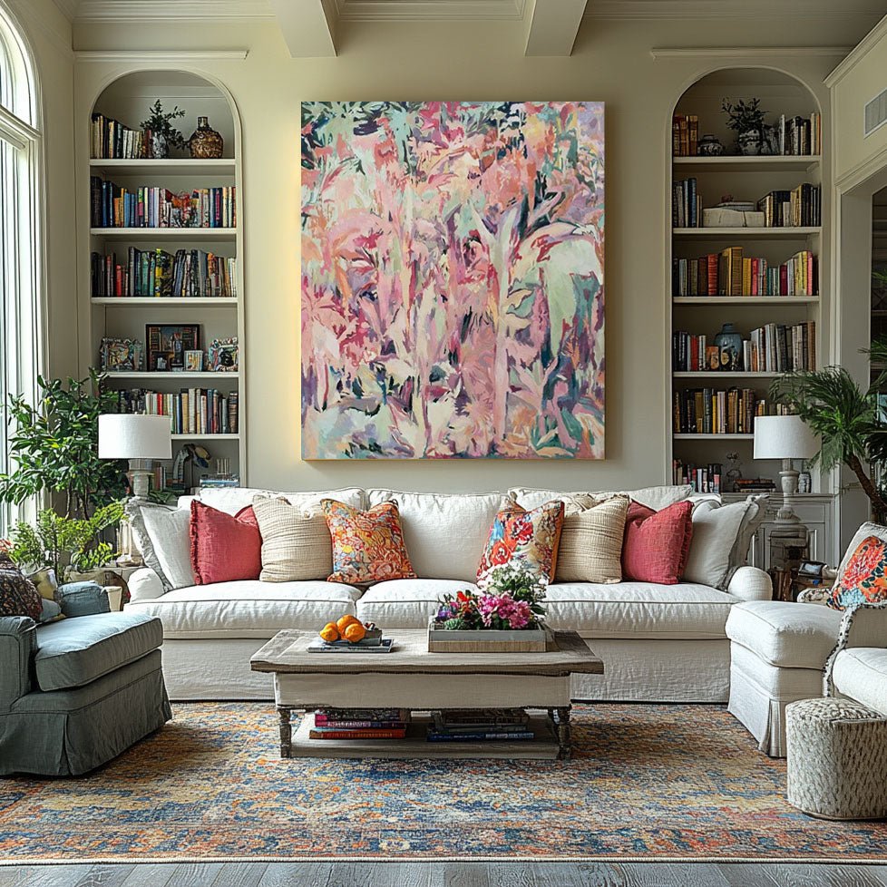 Abstract  Painting "Jardin Pastel"