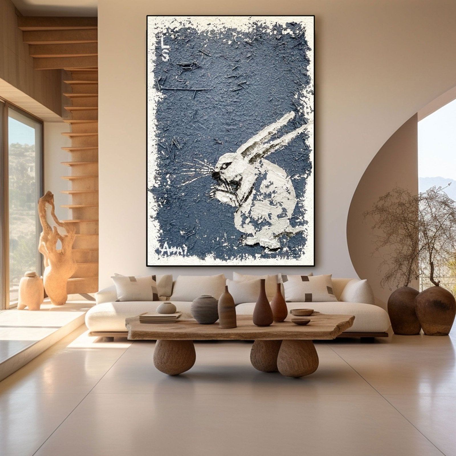 Abstract Painting "Królik w Ciemności”