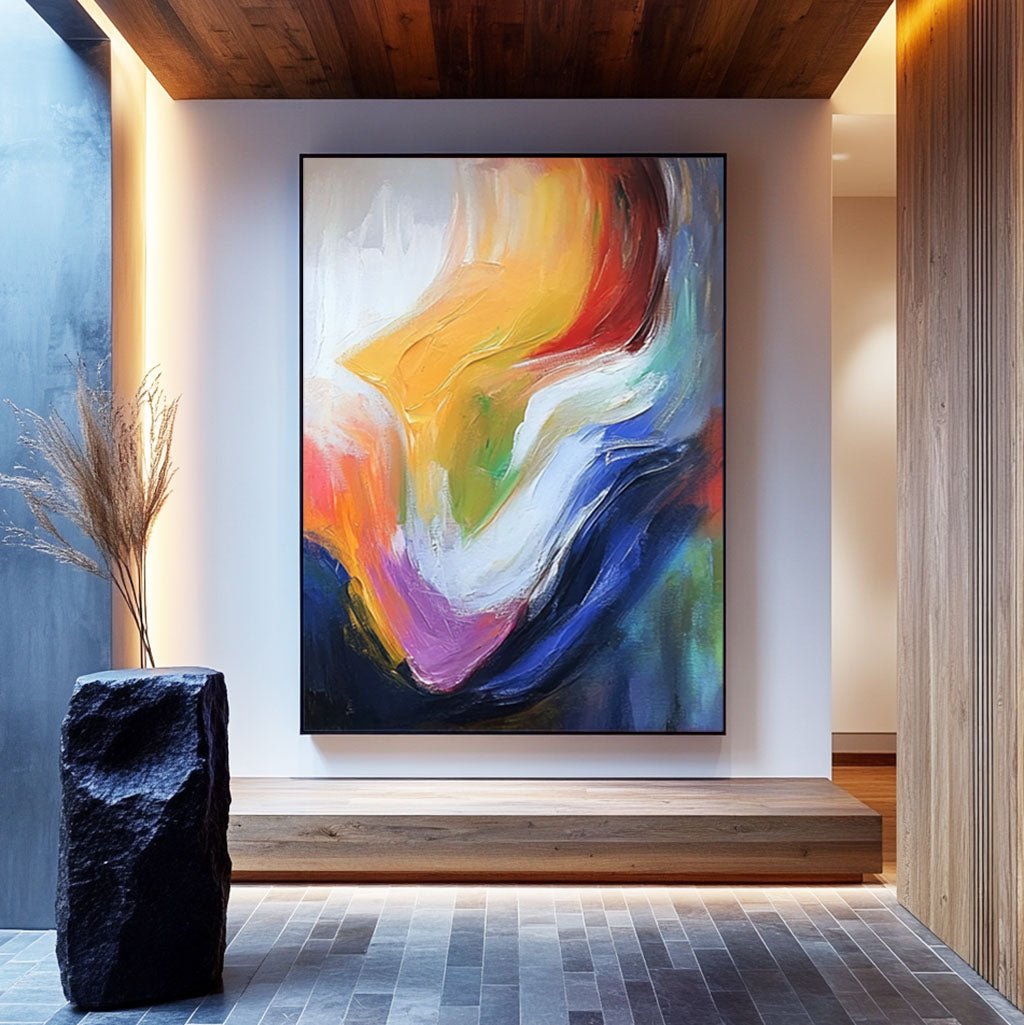 Abstrakt maleri "L'Âme du Feu"