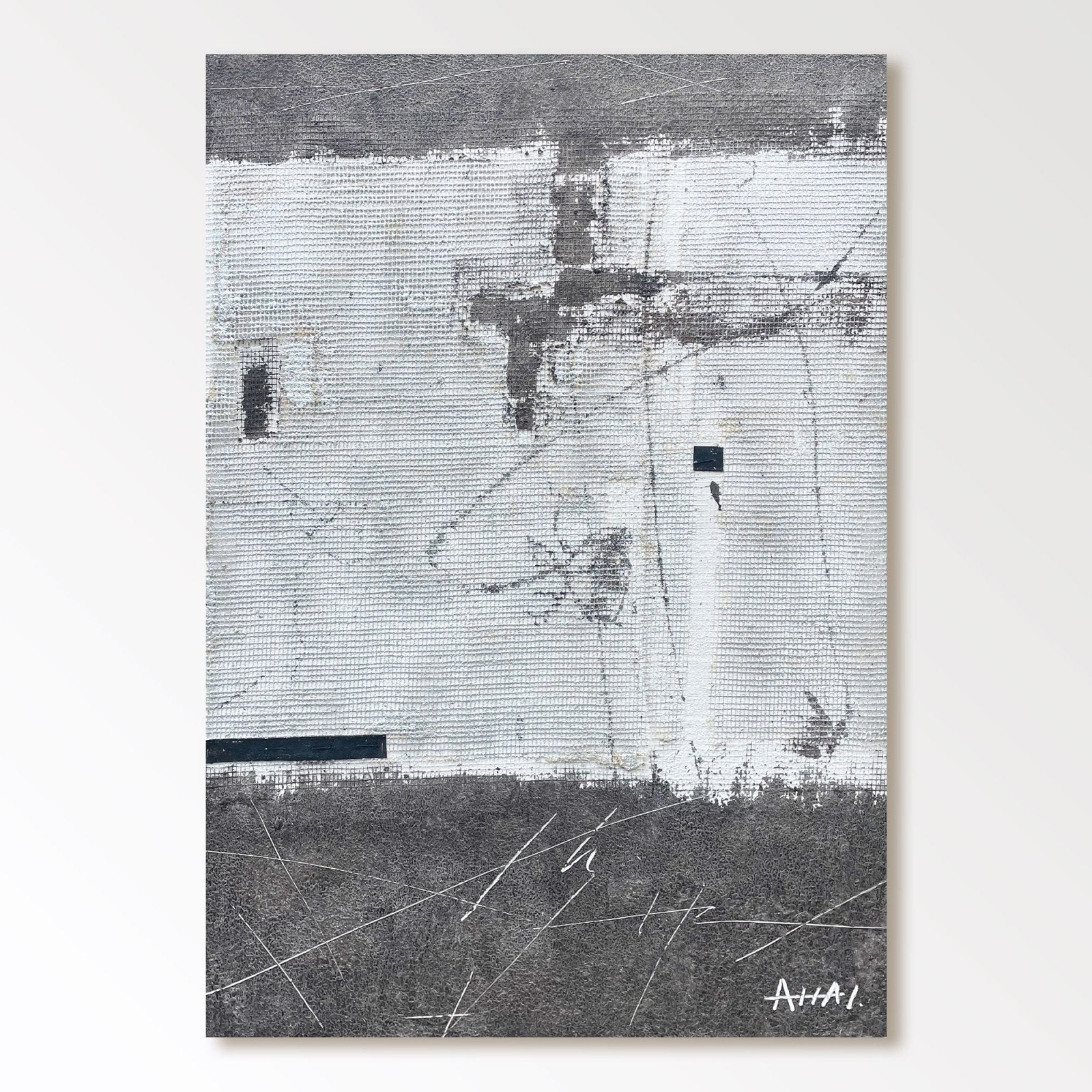 Abstrakt maleri "Memoria en Blanco y Negro"
