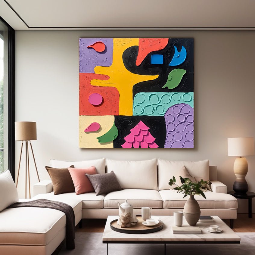 Abstrakt maleri "Mosaico de Sueños"