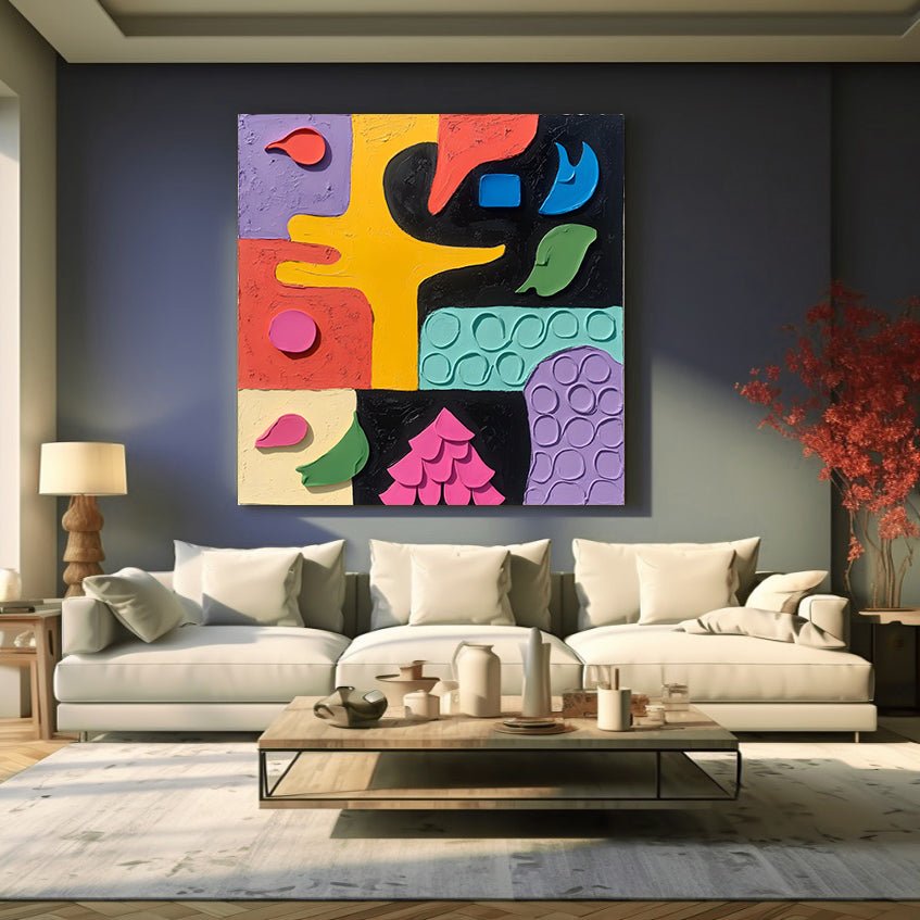 Abstrakt maleri "Mosaico de Sueños"
