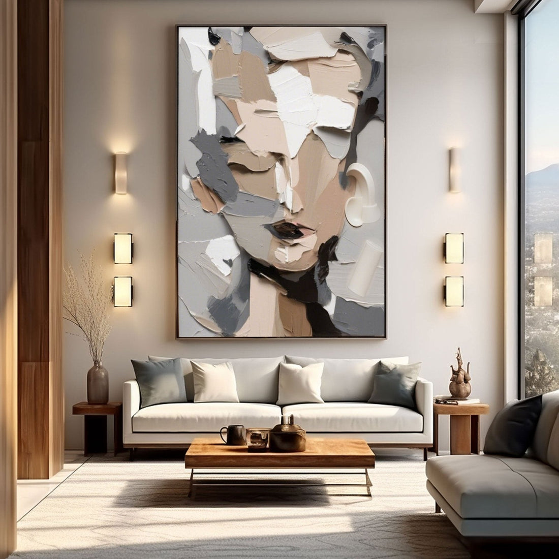 Abstrakt maleri "Ombre Fragmentée"