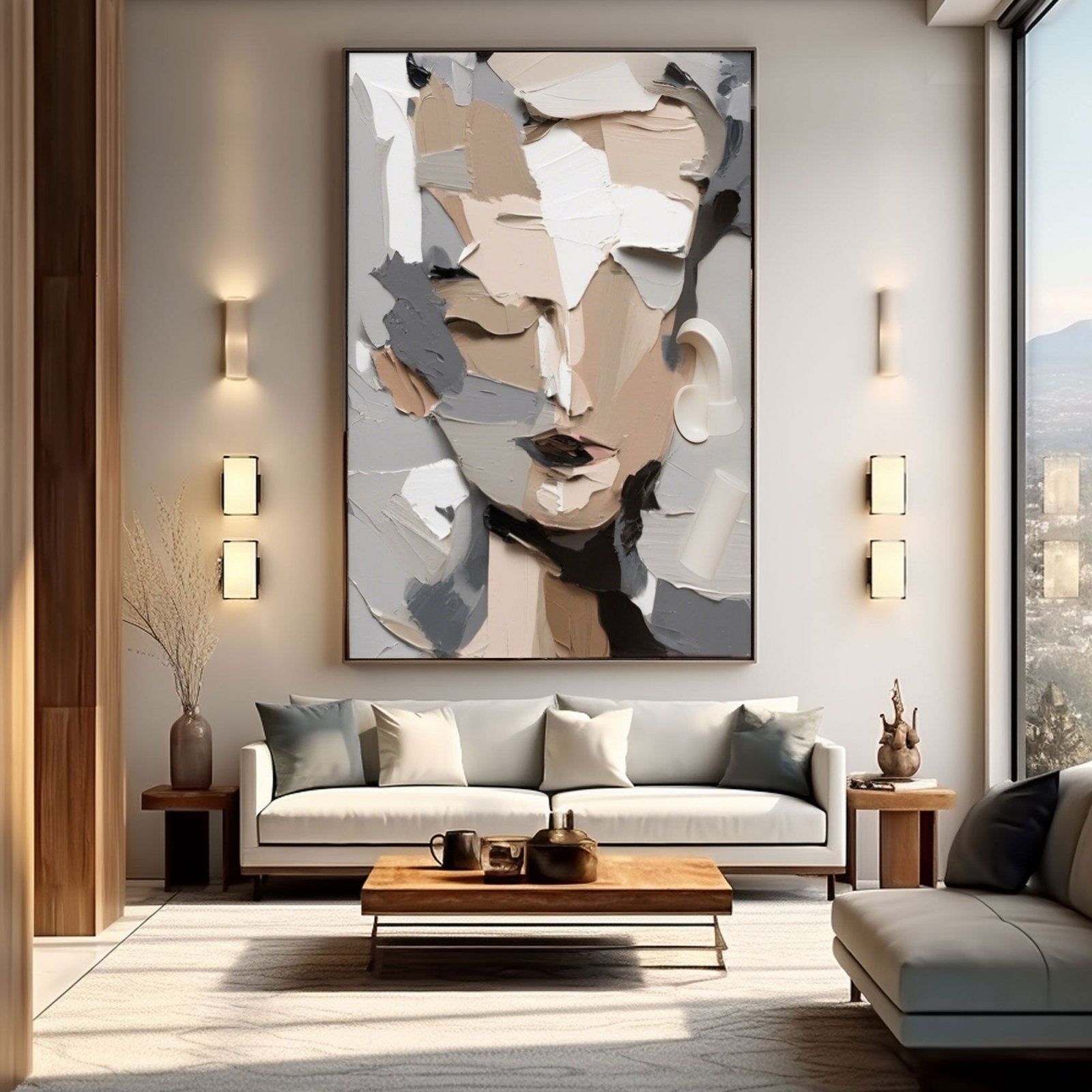 Abstrakt maleri "Ombre Fragmentée"