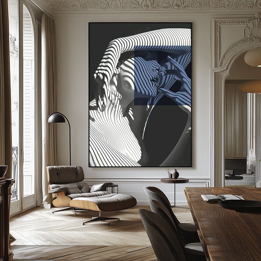 Abstrakt maleri "Ombres Enlacées"