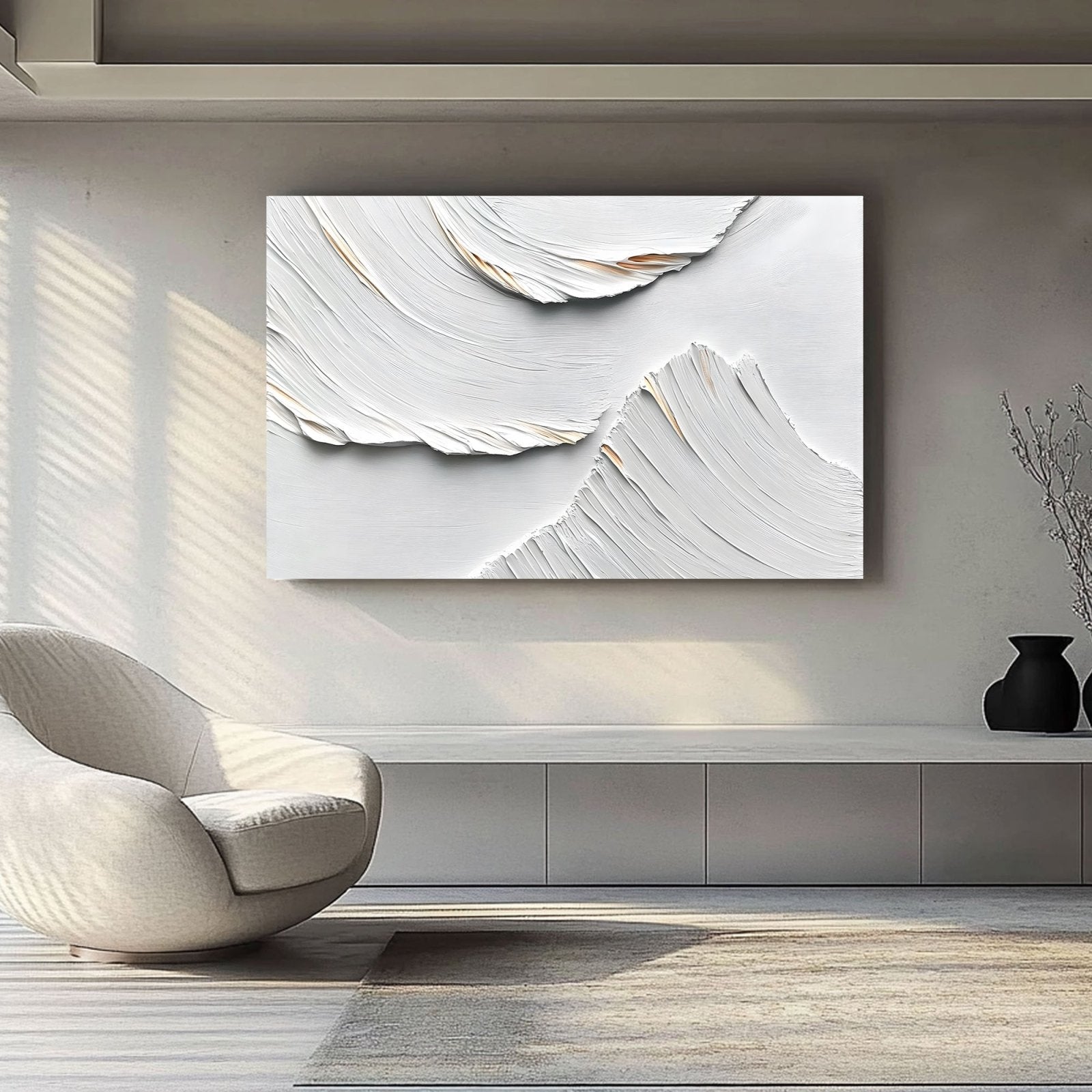 Abstract Painting "Ondas Blancas"