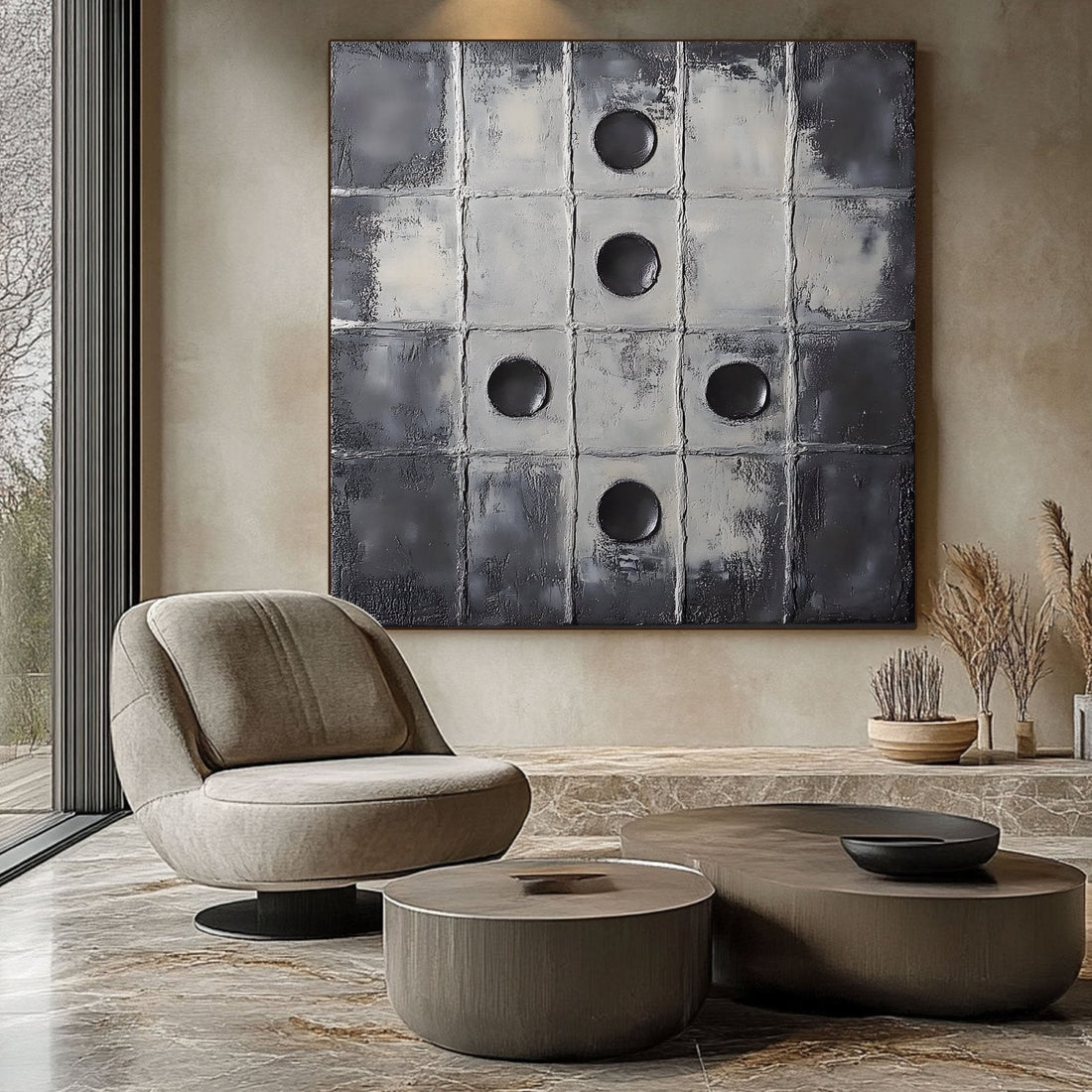 Abstract Painting "Przerwy i Układy”