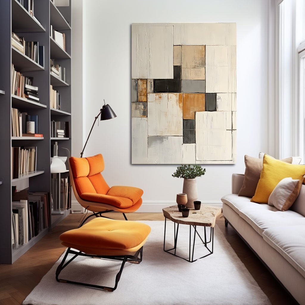 Abstract Painting "Quadratische Komposition”