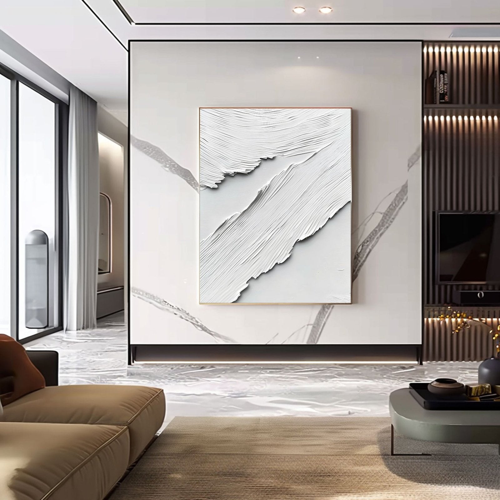 Abstract Painting "Ritmo Blanco”