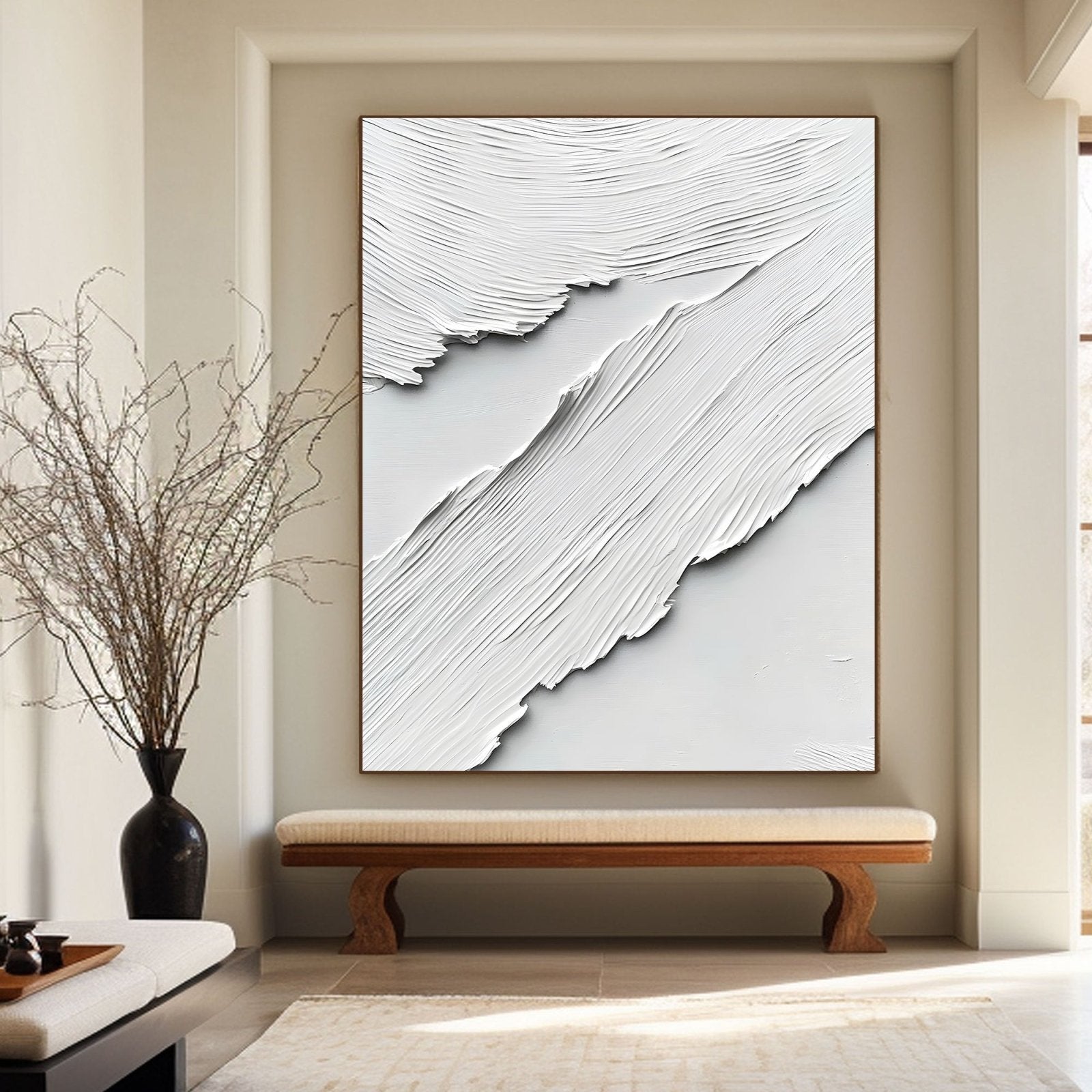 Abstract Painting "Ritmo Blanco”