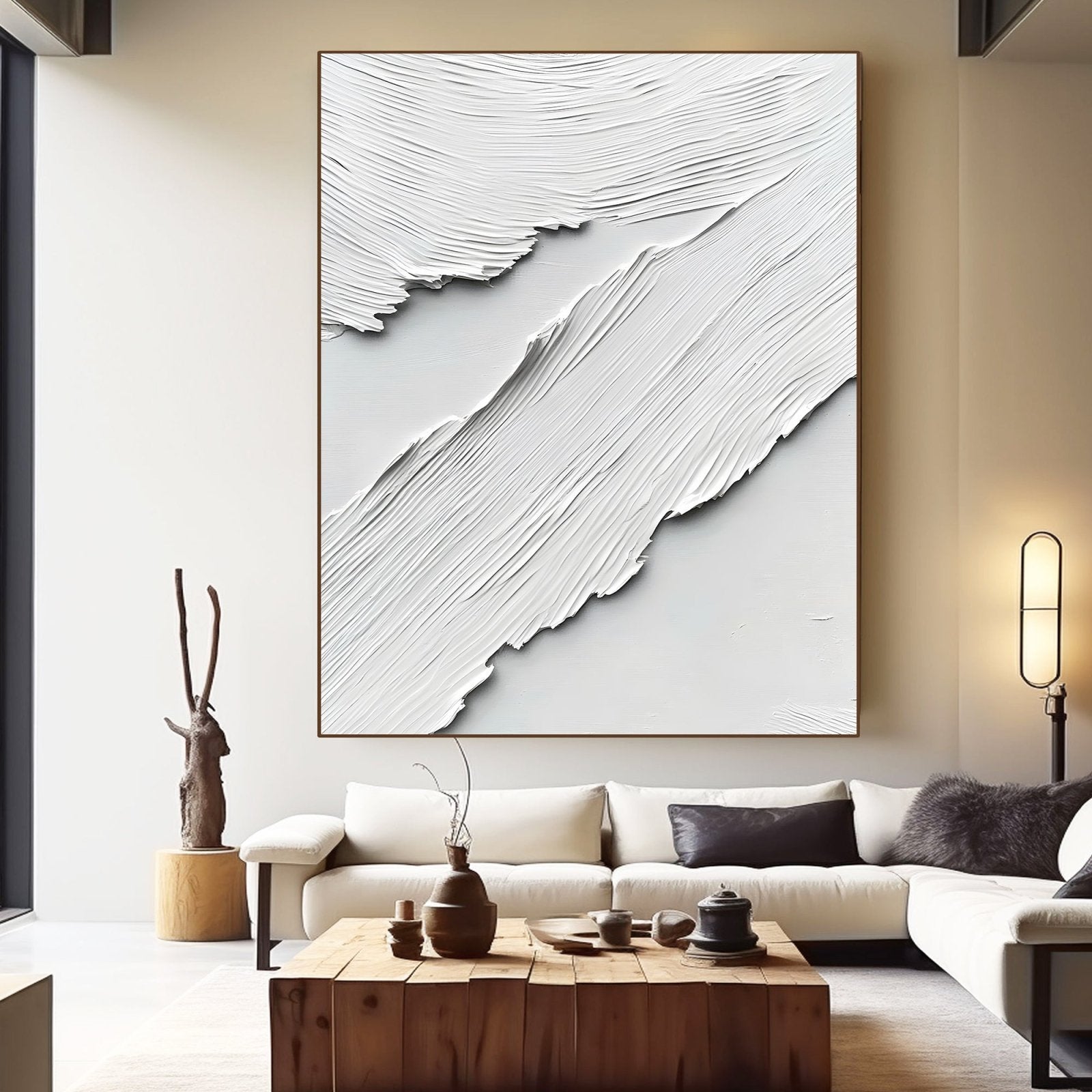 Abstract Painting "Ritmo Blanco”