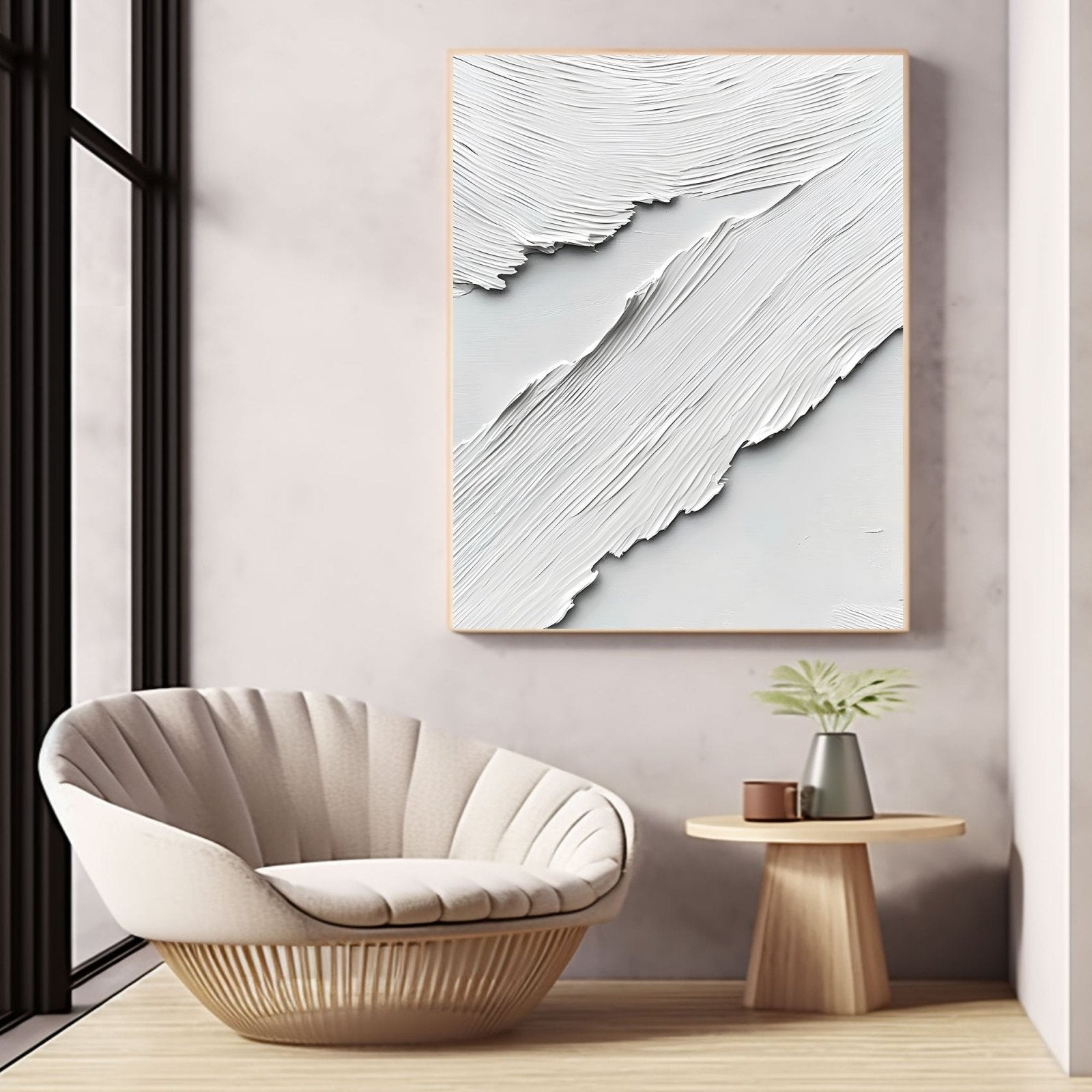 Abstract Painting "Ritmo Blanco”