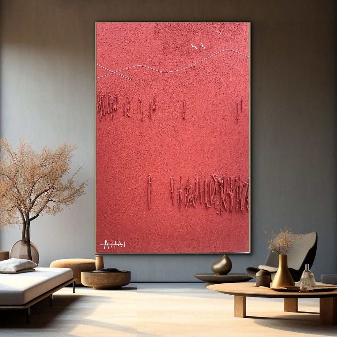 Abstraktes Gemälde „Rojo Emoción“