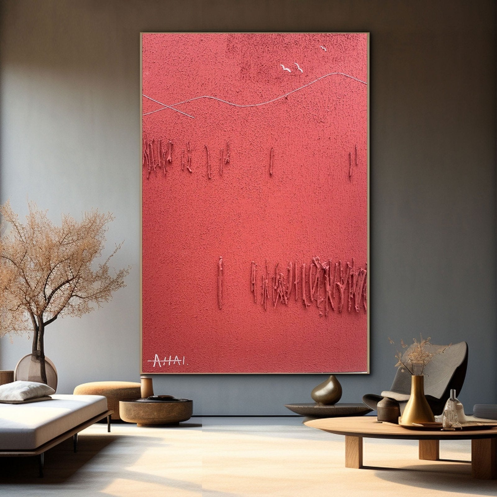 Abstract Painting "Rojo Emoción”