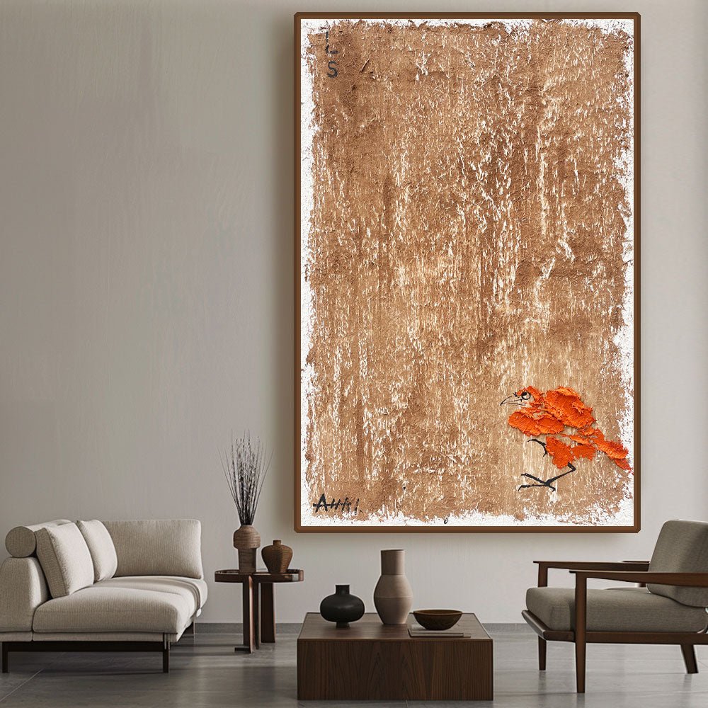 Abstract Painting "Samotny Oranż”