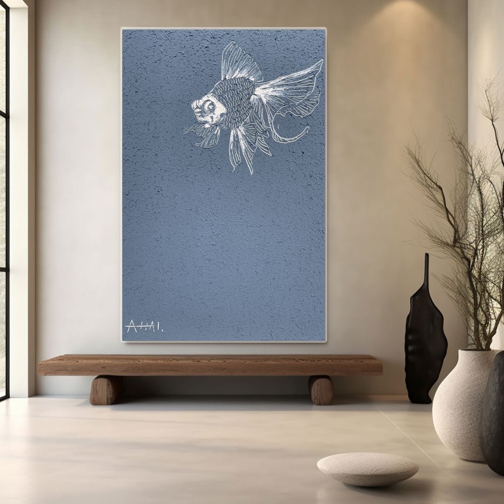 Abstract Painting "Samotny Ryba”