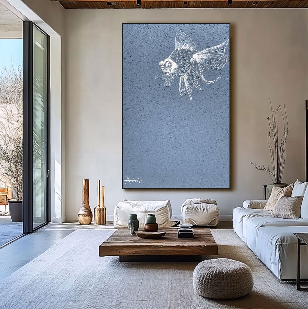 Abstract Painting "Samotny Ryba”