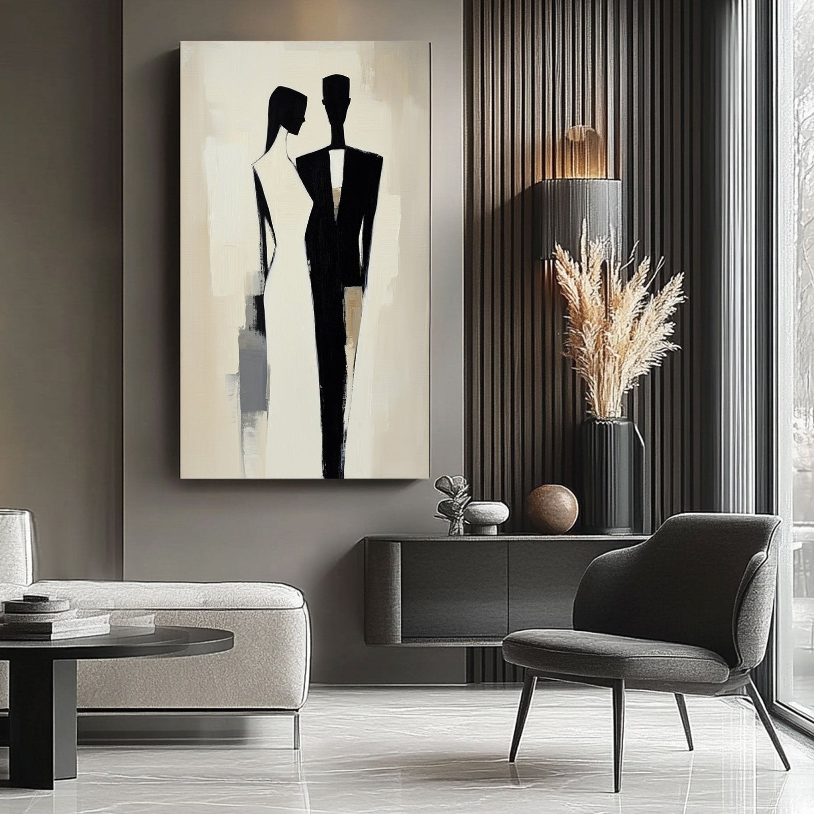 Abstrakt maleri "Schattenpaar Eleganz"