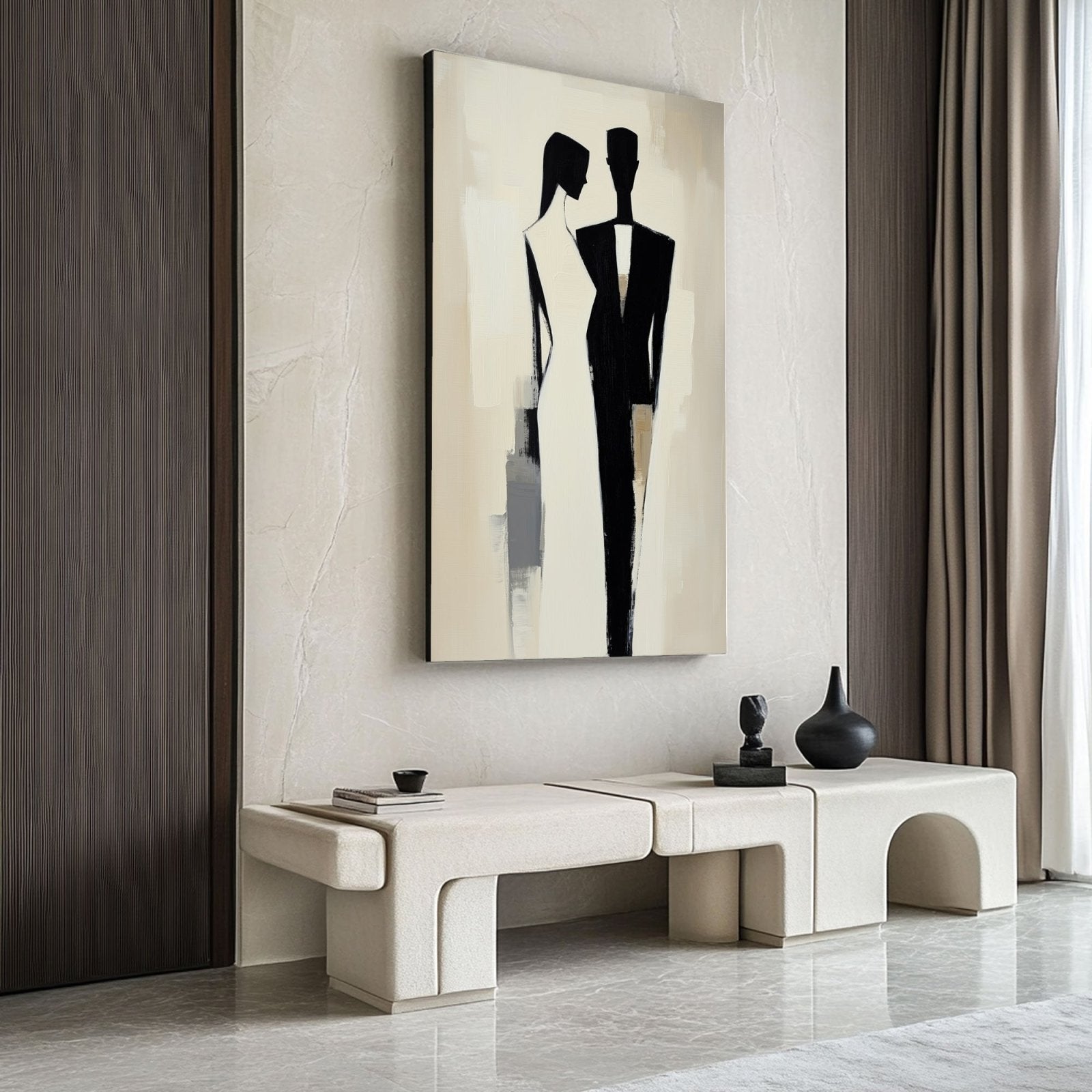 Abstrakt maleri "Schattenpaar Eleganz"
