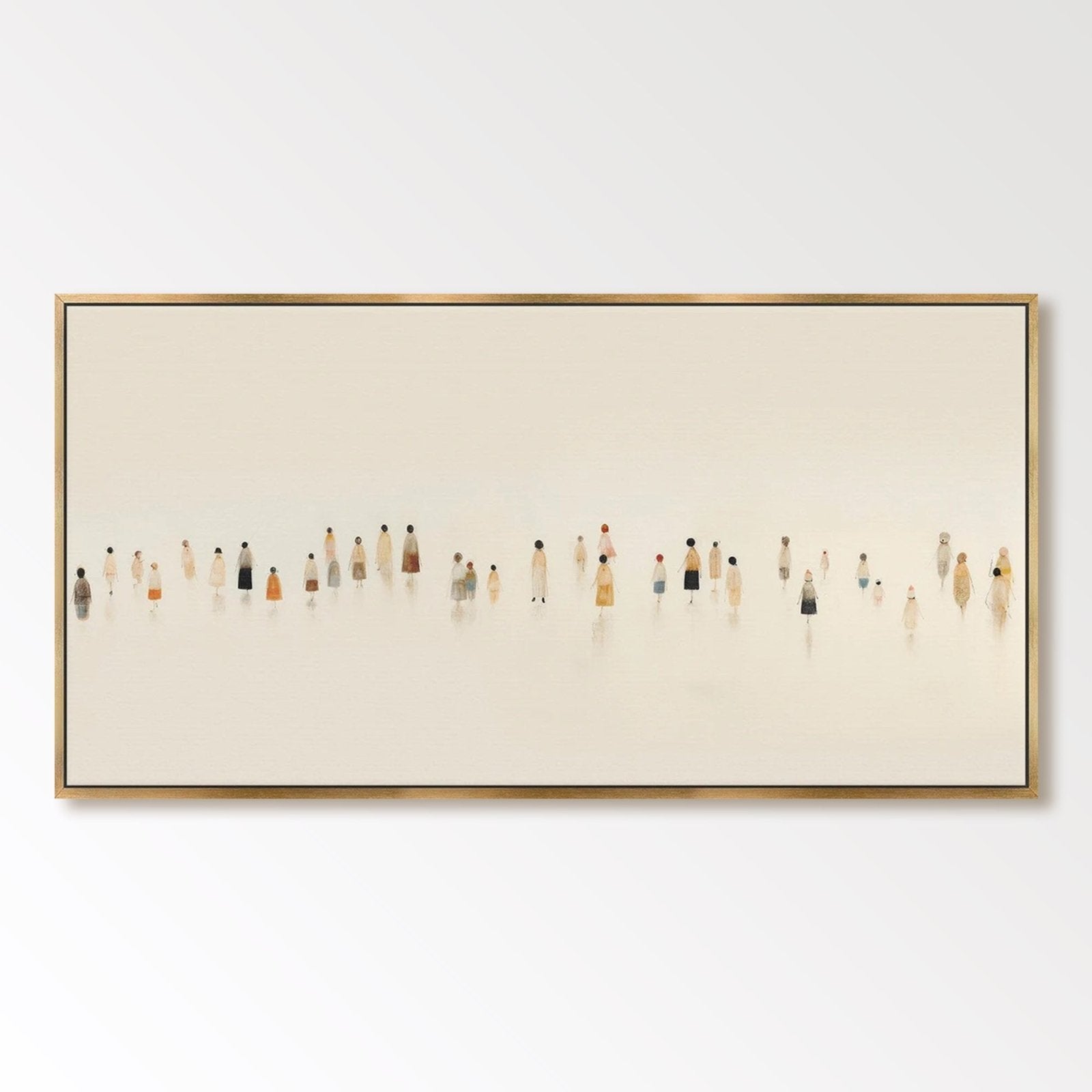 Abstract Painting "Silhouettes dans la Brume"