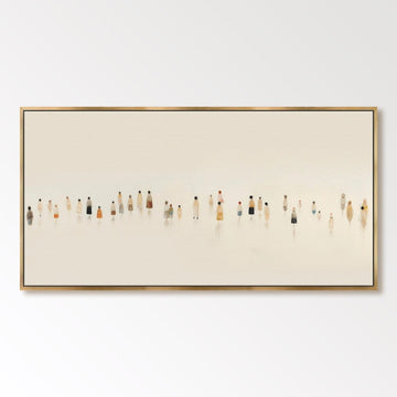 Abstract Painting "Silhouettes dans la Brume"